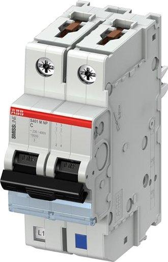 S401M-C16NP Leitungsschutzschalter C,16A,NP,10kA,2P,steckbar, 