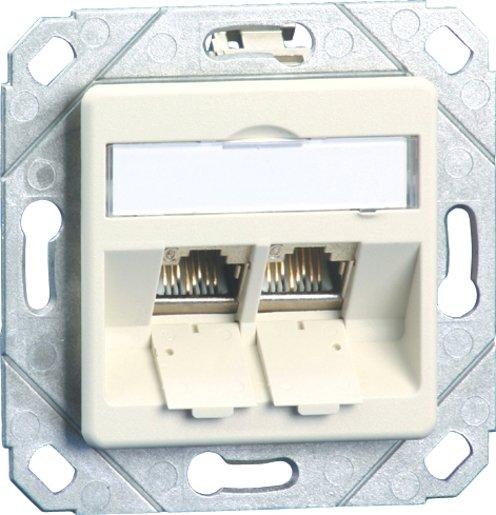Modul Anschlussdose UPk 2 Port unbestückt reinweiß 