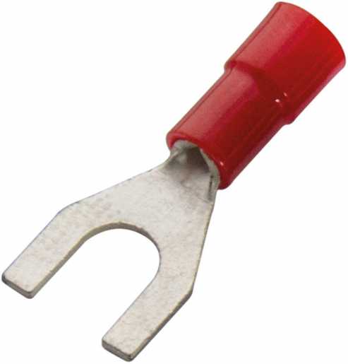 Gabelkabelschuh isoliert 0,25 - 1,5 mm² M3 PVC rot 
