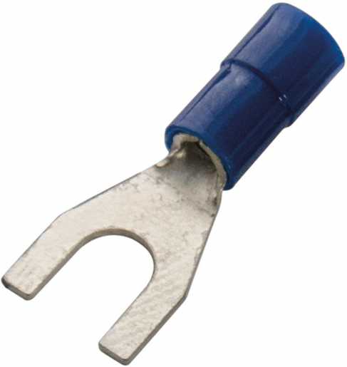 Gabelkabelschuh isoliert 1,5 - 2,5 mm² M4 PVC blau 