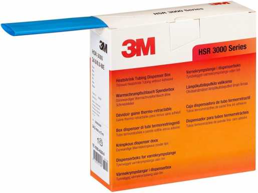 Warmschrumpfschlauch dünnwandig o. Schmelzkleber 24/8mm 3:1 blau Box 