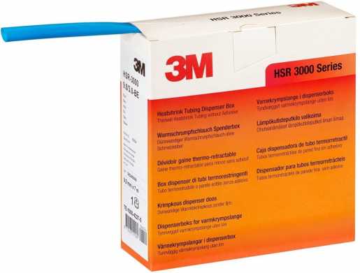 Warmschrumpfschlauch dünnwandig o. Schmelzkleber 6/2mm 3:1 blau Box 