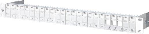 19 Zoll Modulträger 1 HE 24 Port lichtgrau unbestückt geschirmt 