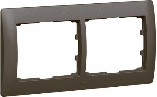 Rahmen 2-fach waagerecht Galea dark bronze 