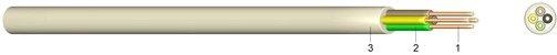 PVC Fernmelde-Schlauchdraht YYSCH 3x0,6 elfenbein 50m Bund 