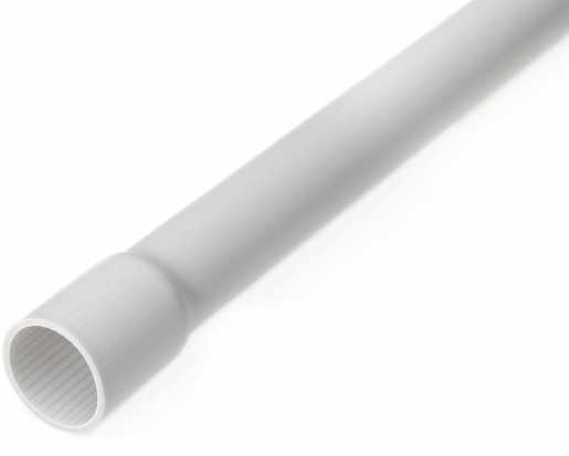 starres Isolierrohr 50 Ø leicht gemufft hellgrau (RAL7035) 3m 