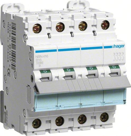 Leitungsschutzschalter 4-polig 10 kA B-Char 16A 4 Modul 
