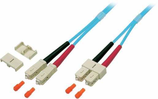 LWL Patchkabel Duplex Jumper SC / SC 50 / 125µ 2 m OM3 LSZH aqua 