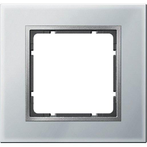 Abdeckrahmen 1-fach B.7 Glas aluminium / transparent 