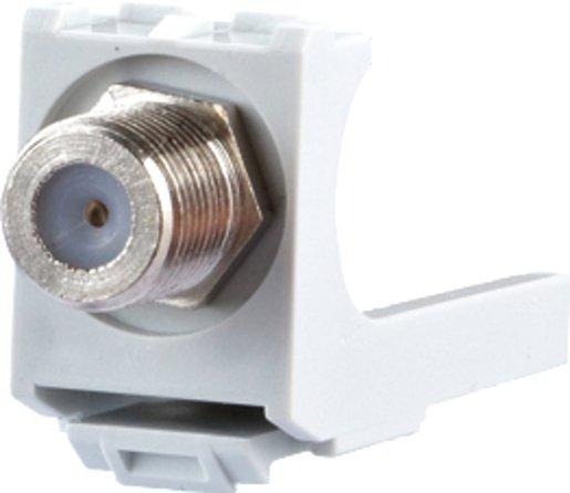 Koax-Steckverbinder modul F-Buchse lichtgrau 
