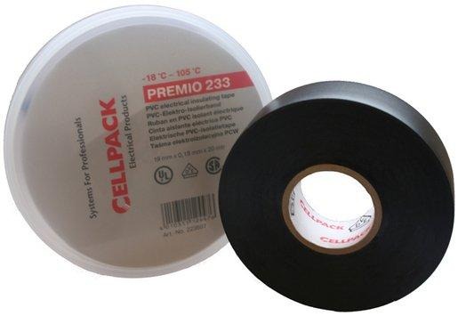 Premio PVC Elektro Isolierband E233 DxBxL 0,18mm x 19mm x 20m schwarz 