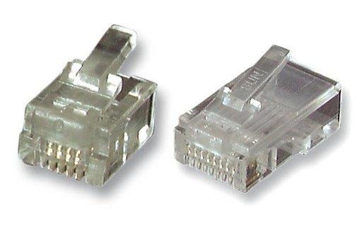 RJ Modular Stecker für Modularflachkabel 6polig mit 6Kontakte 