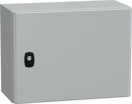 S3D Wandschrank Stahlblech mit Volltür mit Montageplatte H300 x B400 x T200 mm 