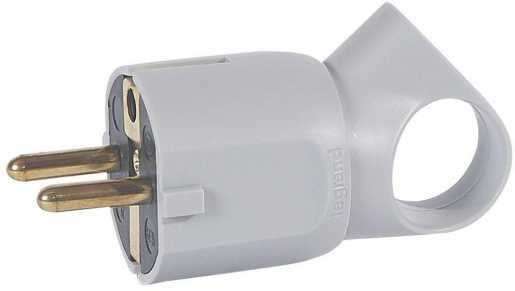 Stecker mit Abzug grau 
