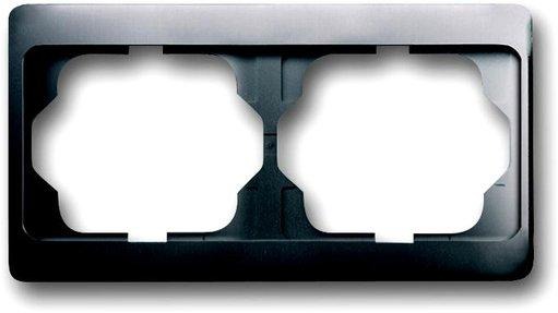 Abdeckrahmen alpha 2-fach waagerecht Platin matt 