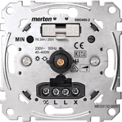 Drehdimmer-Einsatz für ohmsche Last mit Druck-Wechselschalter 40-400 W 