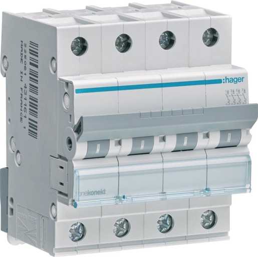 LS-Schutzschalter 4-polig 6kA /6kA C-Char 16A 4TE 