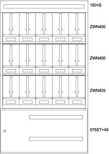 Zählerverteiler Montageeinsatz weiß BPZ-MES-STN-1200/2015ST 