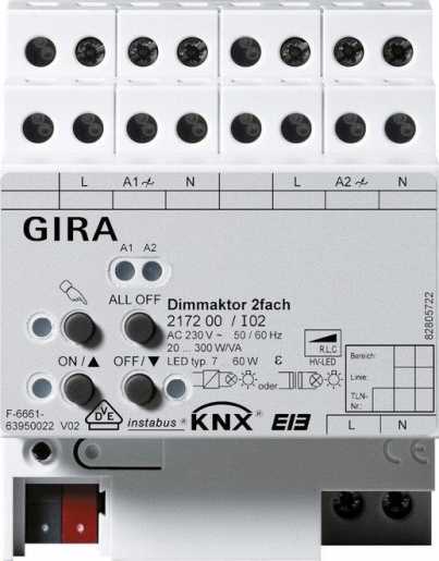 Universal-Dimmaktor 2-fach KNX/EIB System REG plus 