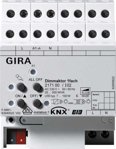 Universal-Dimmaktor 1-fach KNX/EIB System REG plus 