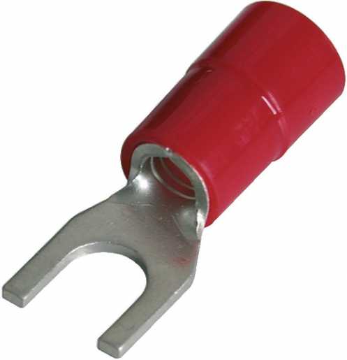 Gabelkabelschuh isoliert 10 mm² M6 Nylon rot 