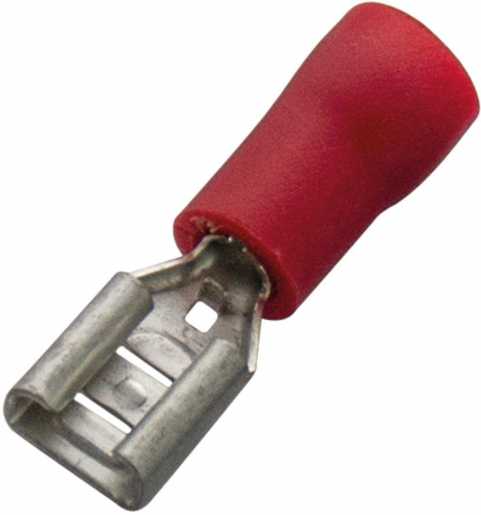Flachsteckhülse rot isoliert 0,5-1,0/6 3x0,8 Nylon 