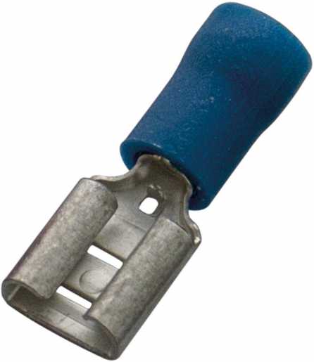 Flachsteckhülse blau isoliert 1,5-2,5/6 ,3x0,8 Nylon 