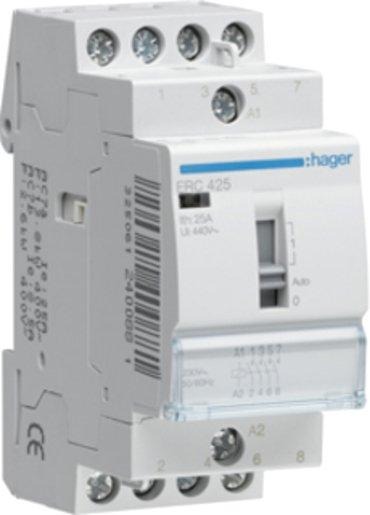 Installationsschütz für Reiheneinbau 25 A 4S 230 V Handschaltung 