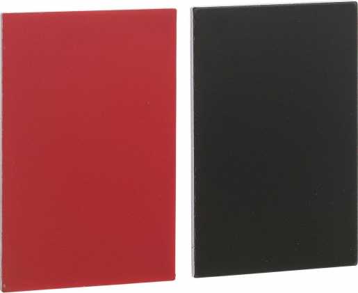 Leerschild 18 x 27 mm f. Schildträger 30 x 50 mm schwarz + rot neutral 