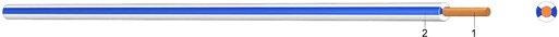 PVC Aderleitung Yf 1,5 blau/weiß 100m Bund 