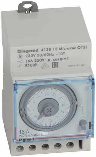 Tageszeitschaltuhr analog mit Gangreserve MicroRex QT31 230V 50/60Hz 1Kanal 3TE 