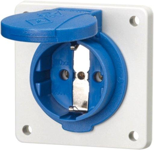 Schuko-Anbausteckdose blau 16A 2p+E 230V IP54 Steckklemme 