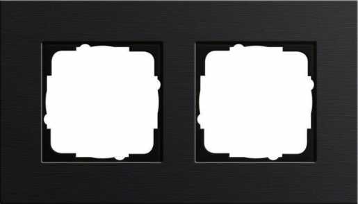 2-fach Abdeckrahmen für Esprit Aluminium schwarz 