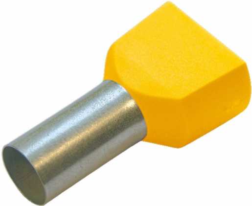Twin-Aderendhülse 6 mm² / L 14 mm gelb 