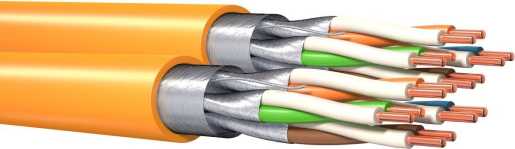Datenkabel Kat6 F/FTP500/23 Orange 100 m Bund Duplex 