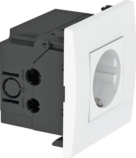 Steckdoseneinheit Modul 45 1fach 84x84x59mm reinweiß 