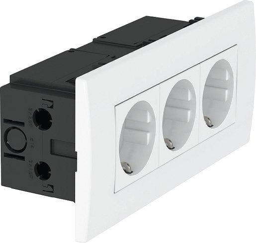 Steckdoseneinheit Modul 45 3fach 84x185x59mm reinweiß 