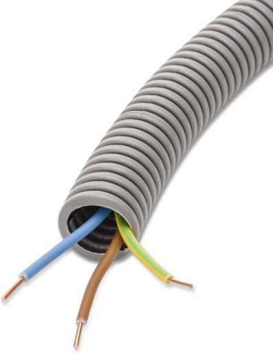Panzerrohr vorverdrahtet FXPR 20 grau mit Ye 3x1,5 ( vi bl g/g ) 50m 