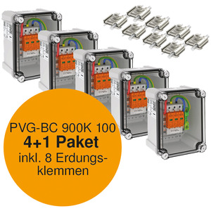 Power Aktion Paket 6 - 5 Stk. PVG-BC 900k 100+8 Stk.Erdungsklemme Rd8-10+6-50mm² 