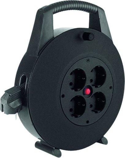 Kabelbox 10 m 3x1,5 mm² 4 Schuko mit Thermoschutz schwarz 