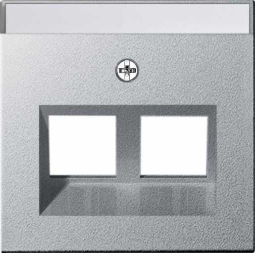 2-fach Abdeckung beschriftbar Modular Jack 30° für System 55 Aluminium 