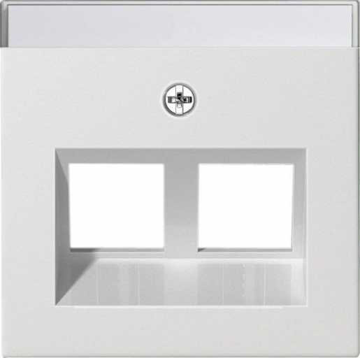 2-fach Abdeckung beschriftbar Modular Jack 30° für System 55 reinweiß matt 