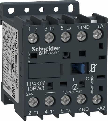 Leistungsschütz 3p+1S 2,2kW/400V/AC3 6A 24V DC Schraubanschluss 