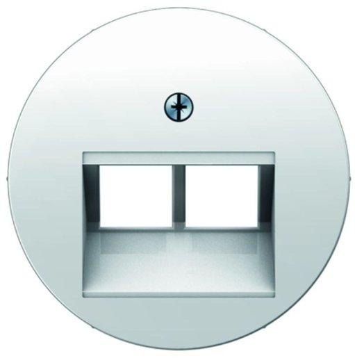 Zentralstück UAE Steckdose 2-fach R.1 /R.3/R.Classic polarweiß glänz. 