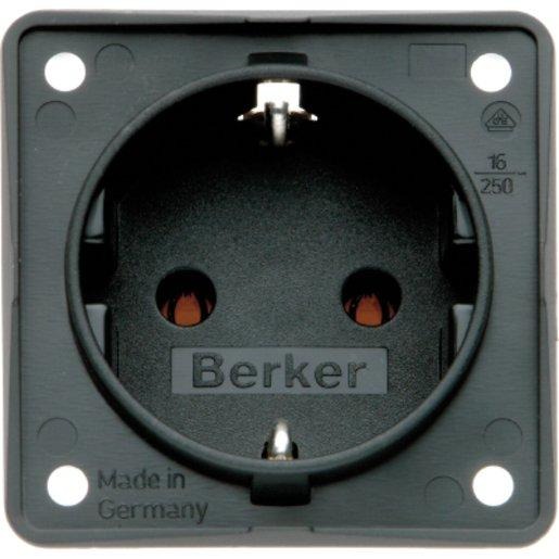 Steckdose SCHUKO Integro Einsatz schwarz matt 