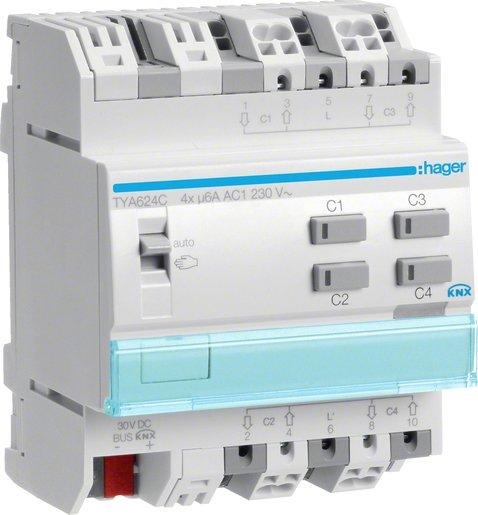 Jalousieausgang KNX 4-fach 230V 