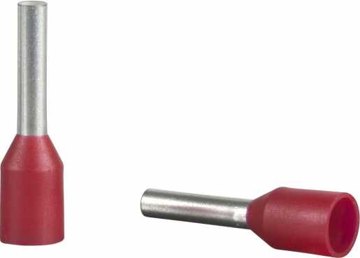 Aderendhülsen 1 mm² rot AWG18 / 10 Sätze zu 100 Stück 