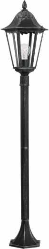 Pollerleuchte H-1200 schwarz/silber-Patina NAVEDO E27 1x60W IP44 
