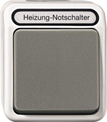Heizung Not Aus/Wechsel 1-polig m Kontr.-Langfeldl. lichtgrau Aquastar 