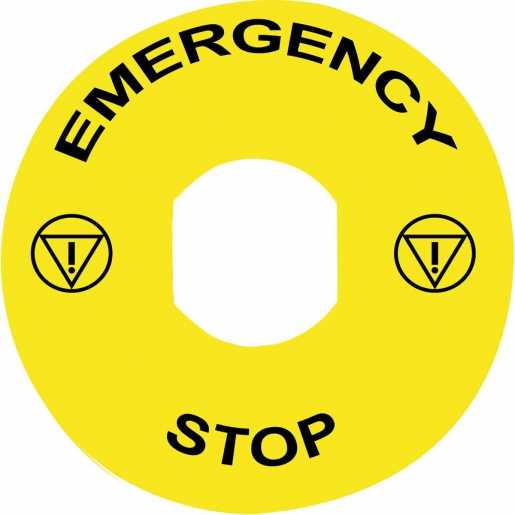 NOT-AUS-Schild englisch 90mm ZBY-8330 